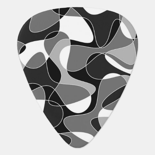 Abstract pattern _ gray black and white guitar pick