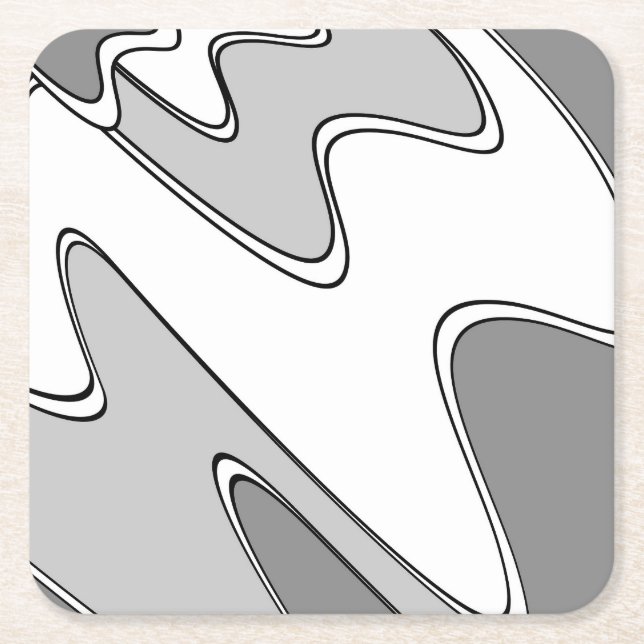 Abstract pattern - gray square paper coaster (Front)