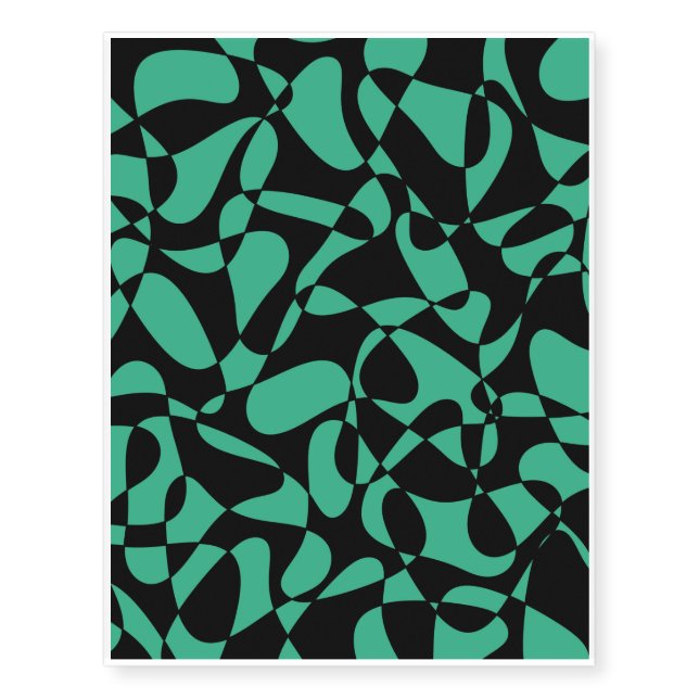 Abstract pattern - green and black. temporary tattoos (Front)