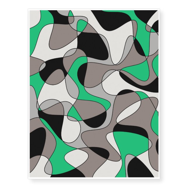 Abstract pattern - green and gray. temporary tattoos (Front)