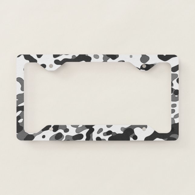 Abstract Pattern II: Black & White License Plate Frame (Front)