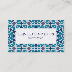Abstract Pattern In Blue And Grey Business Card
