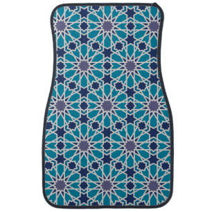 Abstract Pattern In Blue And Grey Car Floor Mat