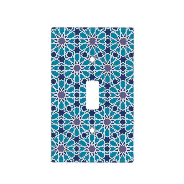 Abstract Pattern In Blue And Grey Light Switch Cover (Front)