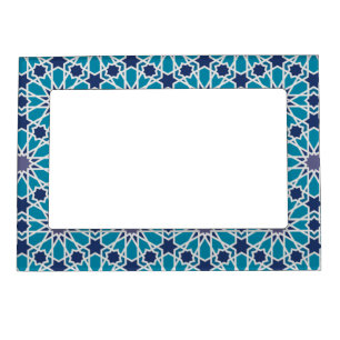 Abstract Pattern In Blue And Grey Magnetic Photo Frame