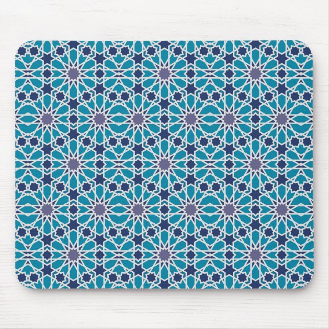 Abstract Pattern In Blue And Grey Mouse Pad (Front)