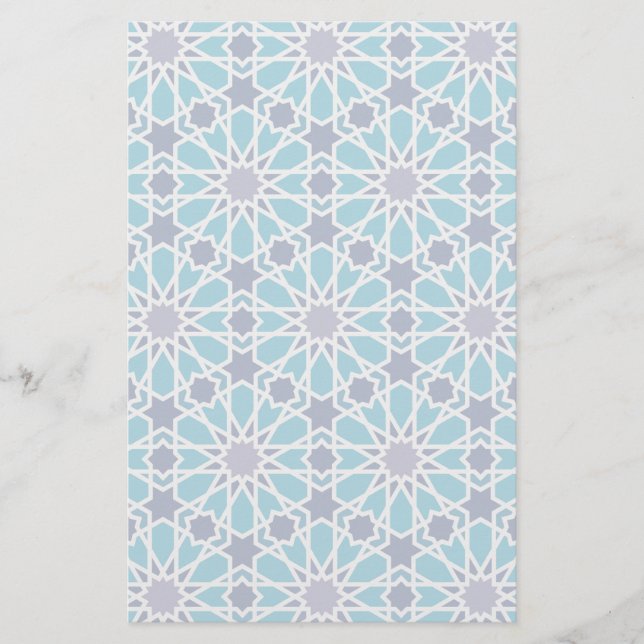 Abstract Pattern In Blue And Grey Stationery (Front)