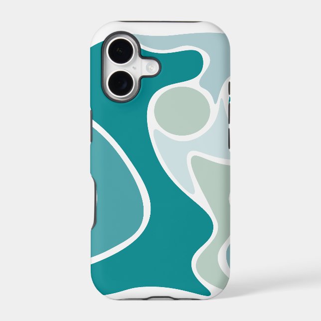 Abstract pattern in blue shades iphone case (Back)