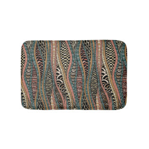 Abstract pattern in ethnic style bathroom mat