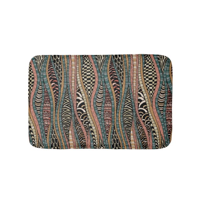 Abstract pattern in ethnic style bathroom mat (Front)
