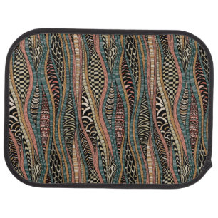 Abstract pattern in ethnic style car mat