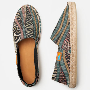 Abstract pattern in ethnic style espadrilles