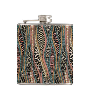Abstract pattern in ethnic style flask