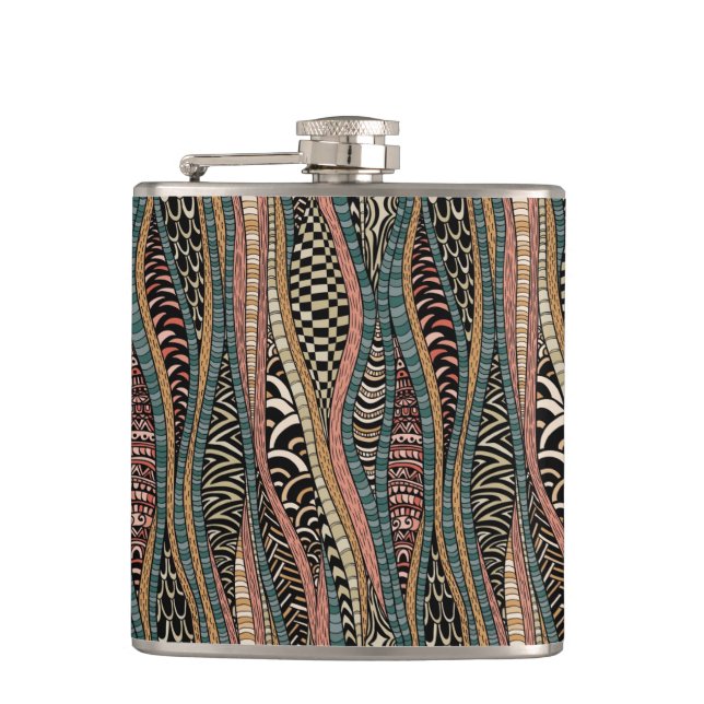 Abstract pattern in ethnic style flask (Front)