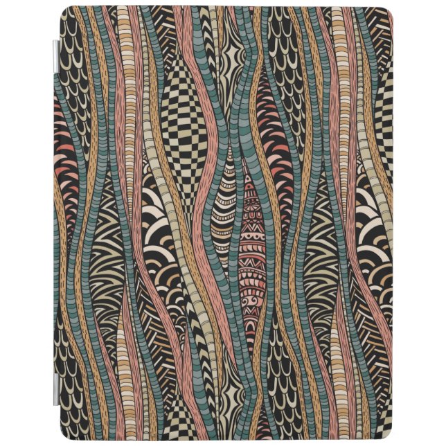 Abstract pattern in ethnic style iPad smart cover (Front)