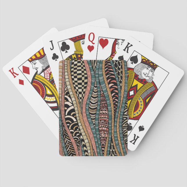 Abstract pattern in ethnic style poker cards (Back)