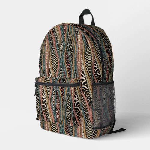 Abstract pattern in ethnic style printed backpack