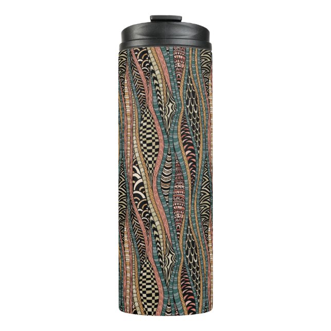Abstract pattern in ethnic style thermal tumbler (Front)