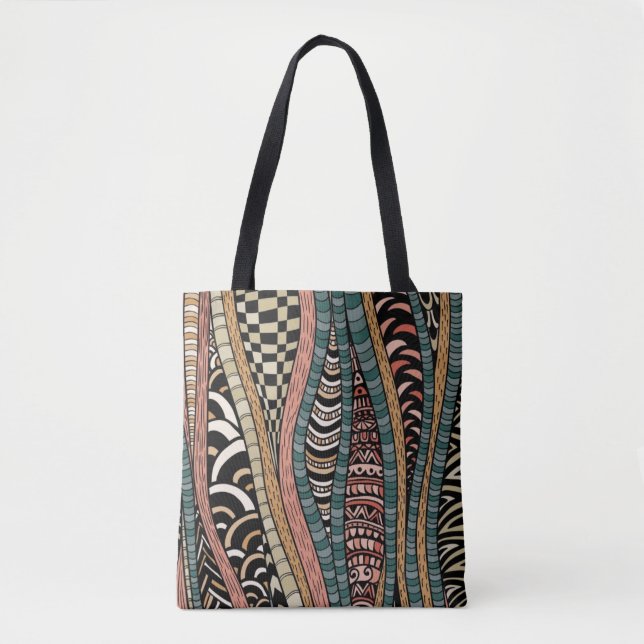 Abstract pattern in ethnic style tote bag (Front)