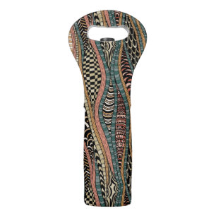 Abstract pattern in ethnic style wine bag