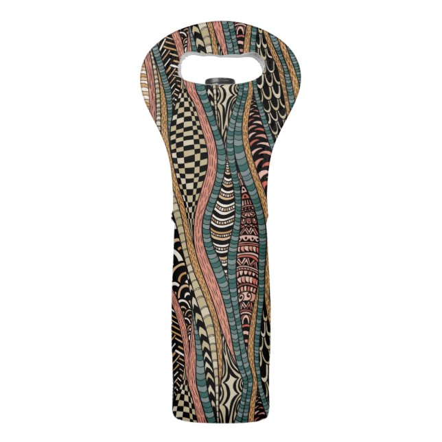 Abstract pattern in ethnic style wine bag (Front)