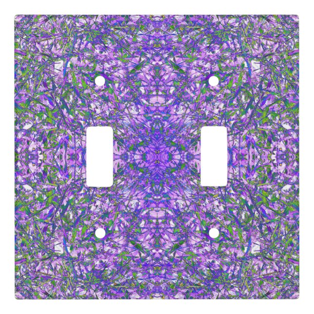 Abstract Pattern in Purples and Greens Light Switch Cover (Front)