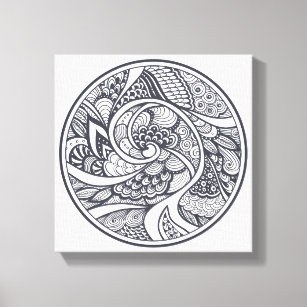Abstract Pattern In Zen-Doodle Style 6 Canvas Print