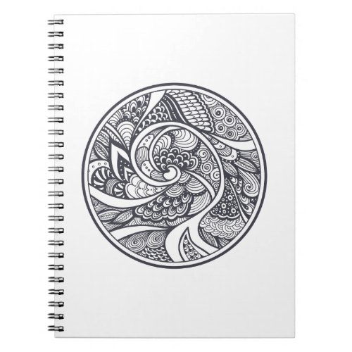 Abstract Pattern In Zen_Doodle Style Notebook