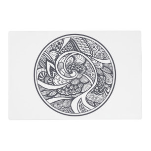 Abstract Pattern In Zen-Doodle Style Placemat