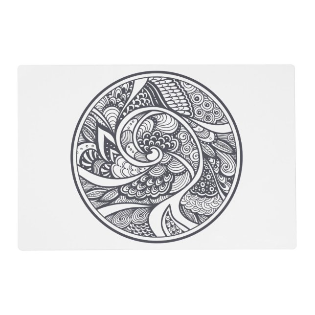 Abstract Pattern In Zen-Doodle Style Placemat (Front)