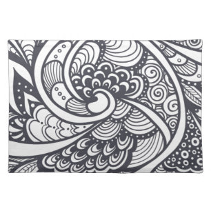 Abstract Pattern In Zen-Doodle Style Placemat