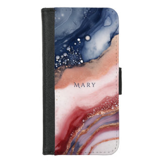 Abstract pattern iPhone case. Custom Name. 8/7 Wallet Case
