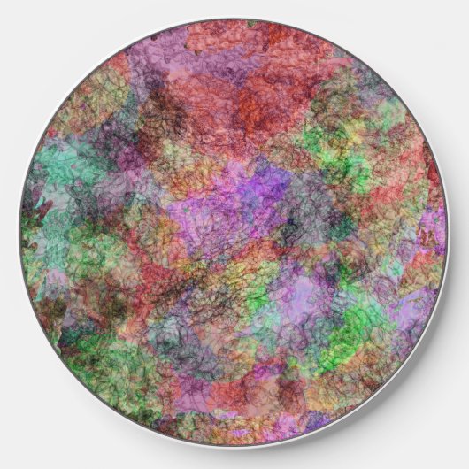 Abstract Pattern Misty Swirls of Pretty Colors Wireless Charger (Front)