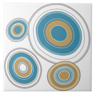 Abstract pattern, modern design, tree rings ceramic tile