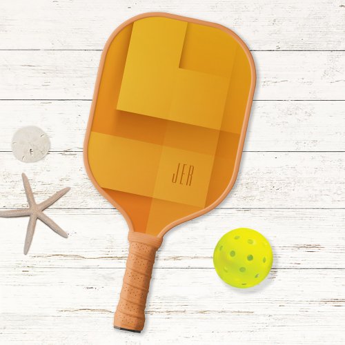 Abstract Pattern Monogrammed Initials Orange Pro   Pickleball Paddle