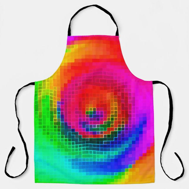 abstract pattern, multicolored geometric wallpaper apron (Front)