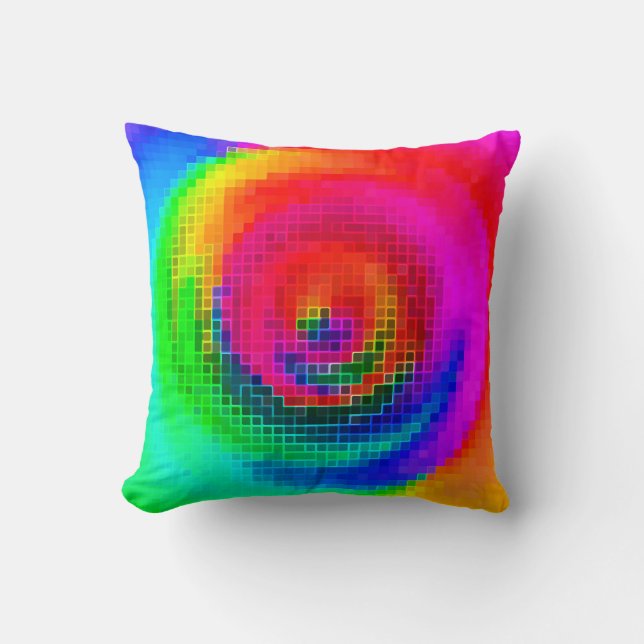 abstract pattern, multicolored geometric wallpaper throw pillow (Front)