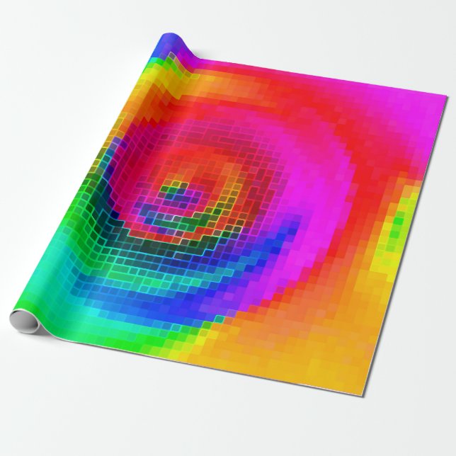 abstract pattern, multicolored geometric wallpaper wrapping paper (Unrolled)