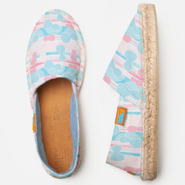 Abstract Pattern Of Blue And Pink Shapes Espadrilles (Side)