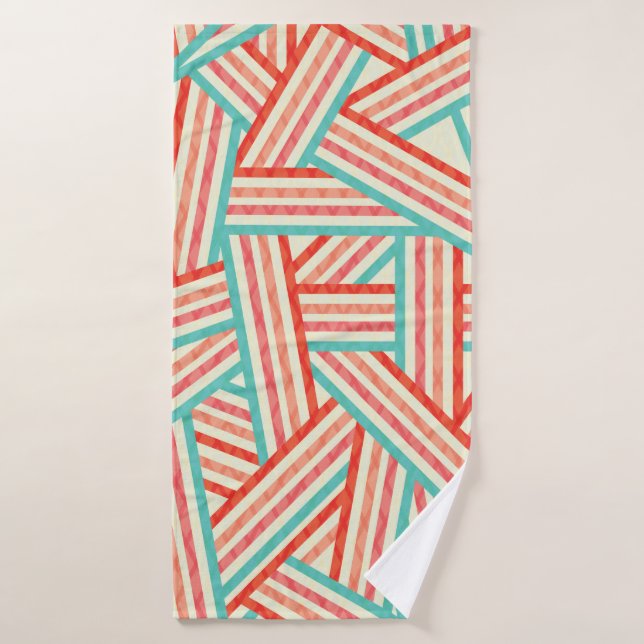 Abstract pattern of colored stripes bath towel (Bath Towel)