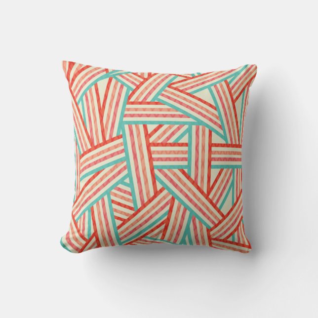 Abstract pattern of colored stripes throw pillow (Front)