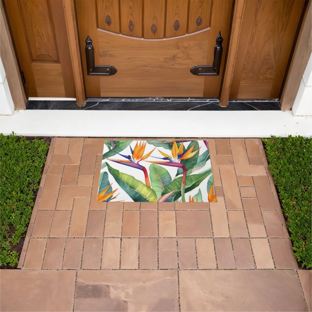 abstract pattern of feces flowers with bright buds doormat (Outdoor)
