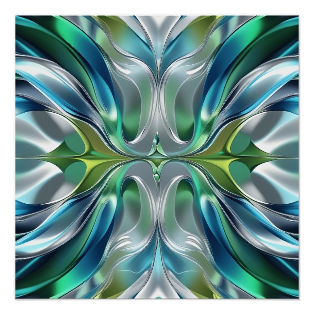 Abstract pattern of water waves poster (Front)