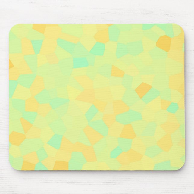 Abstract pattern of yellow and green shapes mouse pad (Front)