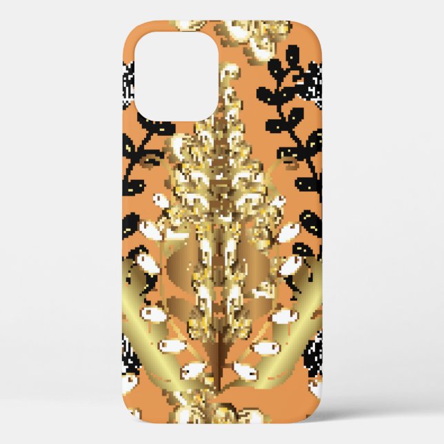 abstract pattern on orange yellow background with  Case-Mate iPhone case (Back)