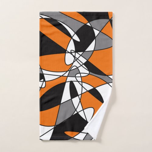 Abstract pattern _ orange and gray hand towel 