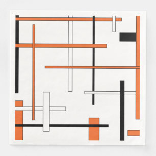 Abstract pattern - orange paper dinner napkins