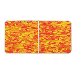 Abstract Pattern Orange Red Yellow Beer Pong Table