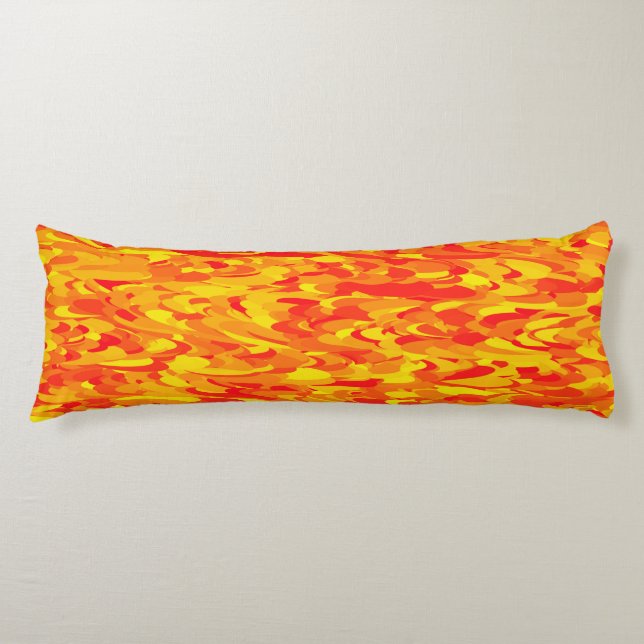 Abstract Pattern Orange Red Yellow Body Pillow (Front)
