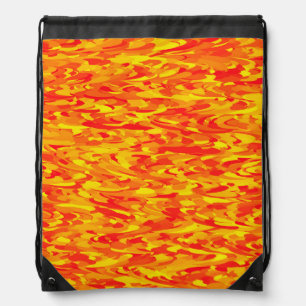 Abstract Pattern Orange Red Yellow Drawstring Bag